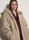 Soft Faux Fur Hooded Jacket, Grey, large