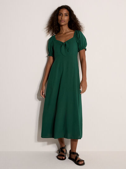 Tie Detail Milkmaid Midaxi Dress