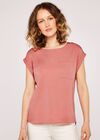 Split Back Tee, Coral, large