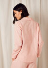 Embroidered Stripe Shirt, Pink, large
