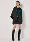 Tweed A-Line Mini Skirt, Black, large