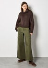 Chunky Knit Roll Neck Oversized Jumper, Brown, large