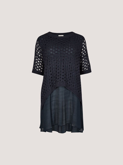 Shimmer Mesh Layered Tunic Top