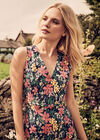 Tropical Floral Midi Dress, Navy, large