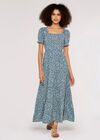 Ditsy Milkmaid Maxi Dress, Cream, large