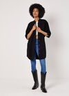 Drawstring Shirt Mini Dress, Black, large