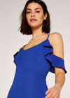 Cold Shoulder Ripple Maxi Dress, Blue, large