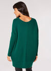 Oversized Ribbed Jumper, Green, large