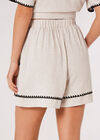 Stitch Detail Linen Blend Shorts, Stone, large