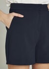 Structured A-Line Shorts, Navy, large