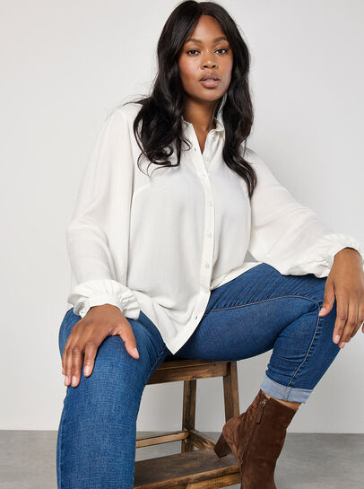 Curve Chevron Textured Shirt