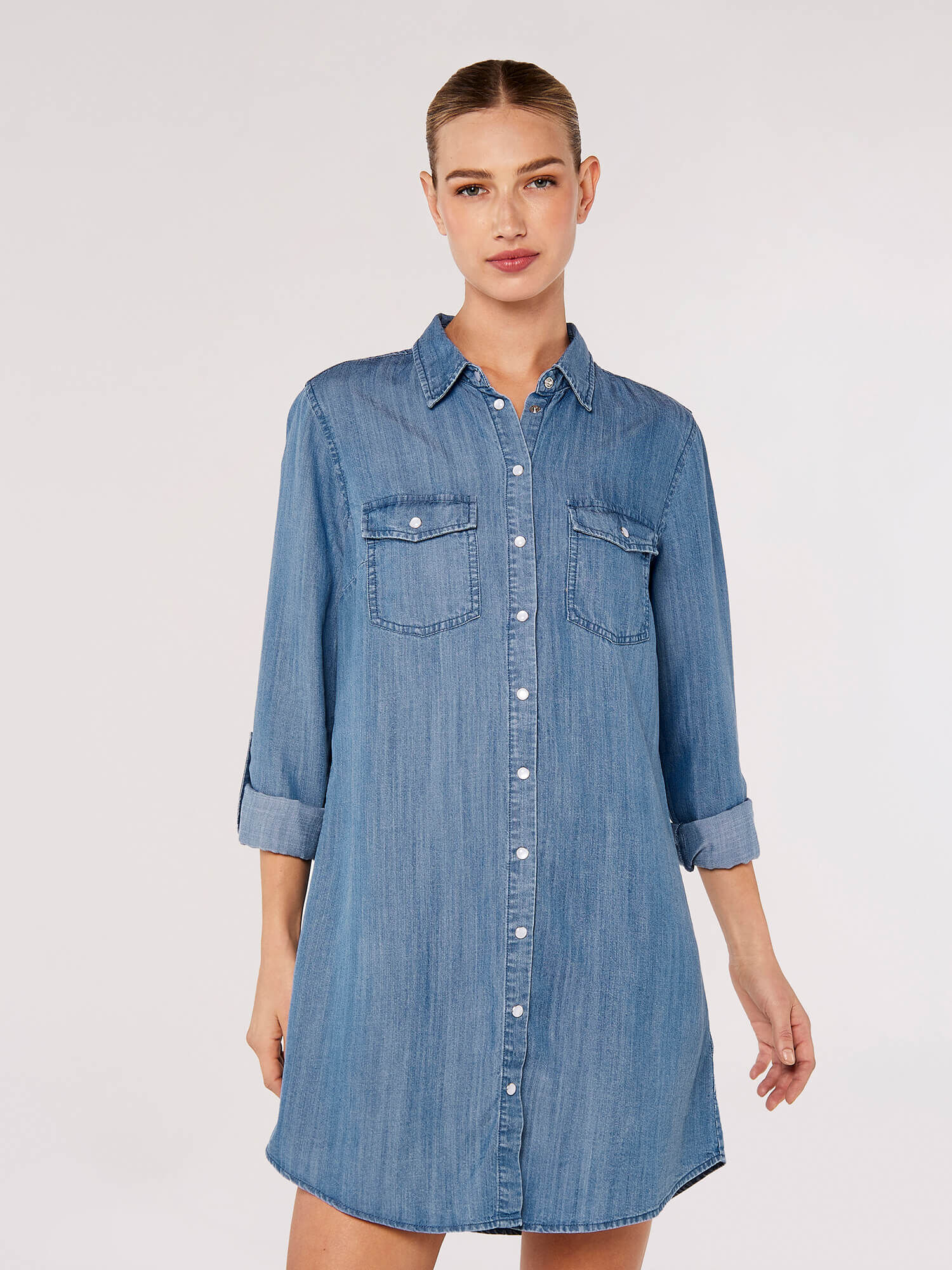 Long jean shirt sales dress