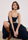 Tiered Maxi Skirt, Navy, large