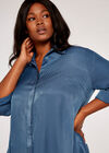 Curve Twill Shirt Dress , Blue, large