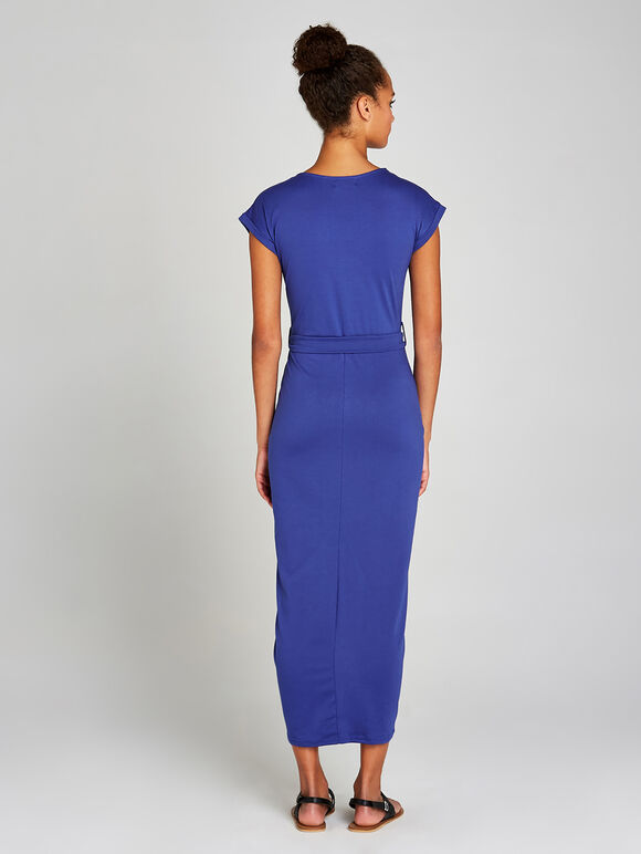 Midi Wrap Dress, Blue, large