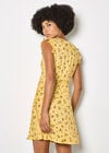 Vintage Floral Ruffle Mini Dress, Yellow, large