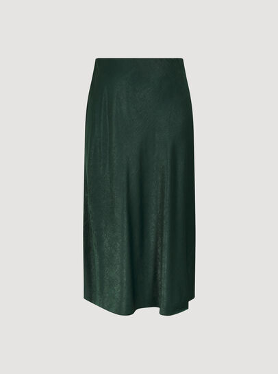 Curve Satin Bias Midi Skirt