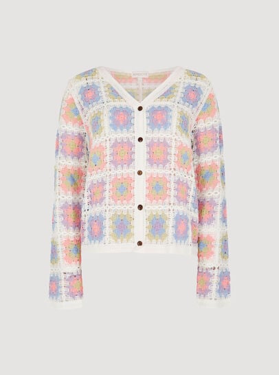 Multi Crochet Squares Cardigan