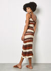 Crochet Stripe Midaxi Dress, Brown, large
