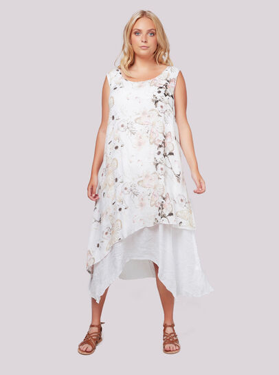 Floral Butterfly 2 Layer Dress