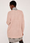 Fisherman 2 Pocket Open Cardigan, Pink, large