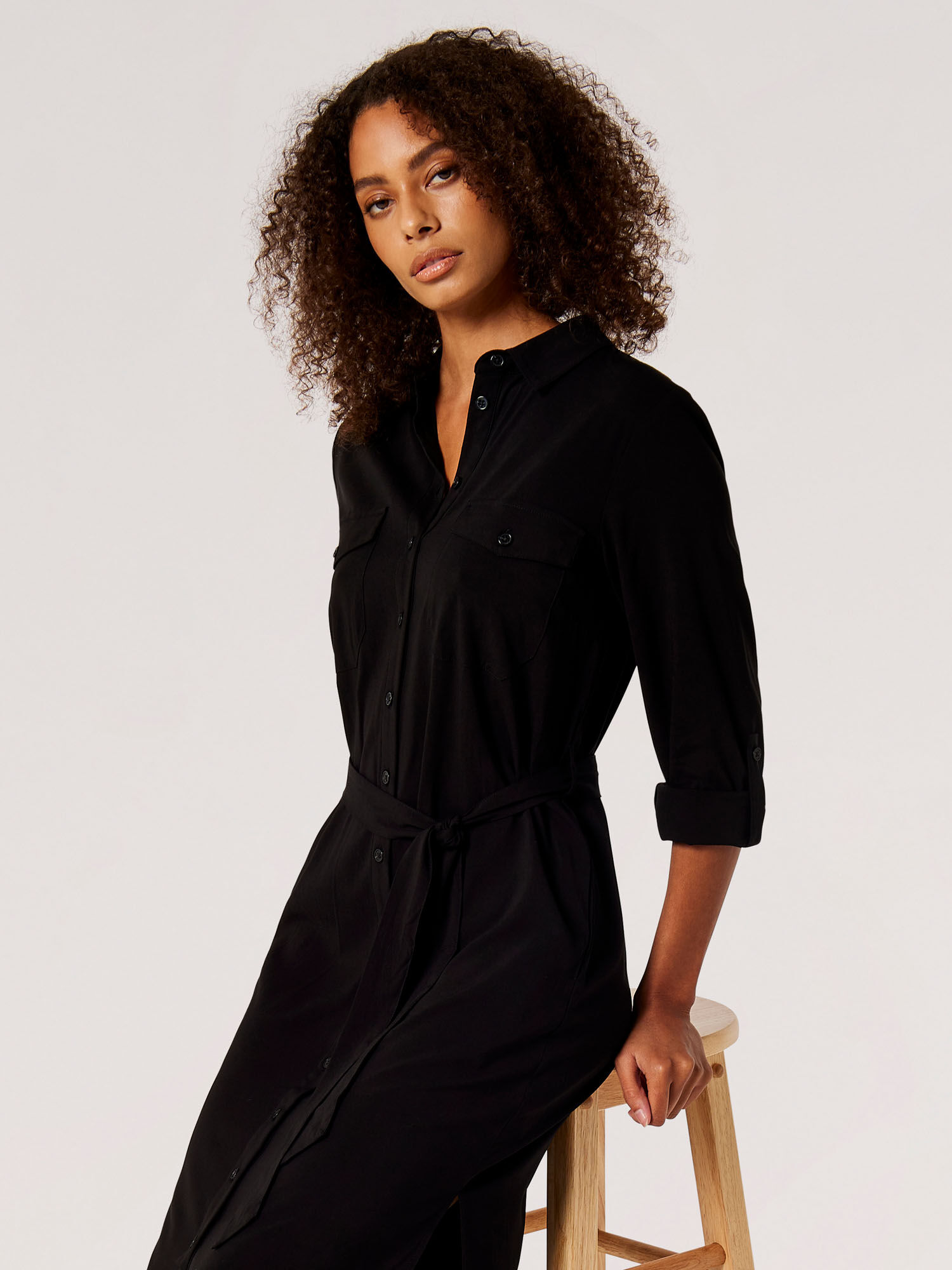 Long black shirt dress uk shop