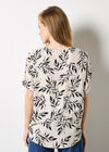 Leaf Print Woven T-Shirt, Stone, large