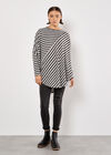Asymmetric Stripe Jersey Top, Grey, large