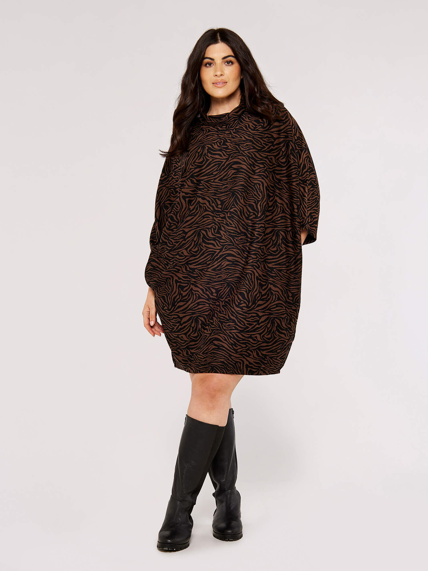 Apricot animal shop print dress
