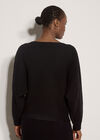 Ribbed Knit Batwing Jumper, Black, large