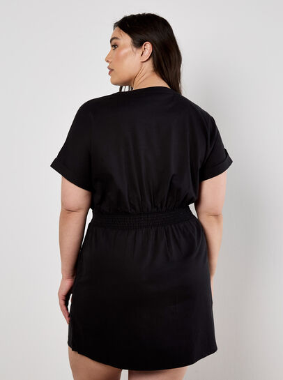 Cotton Blend Utility Mini Dress