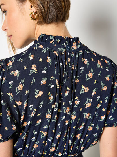 Ditsy Floral Ruffle Mini Dress