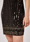 Sequin Lines Dress, Black, large
