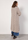 Chunky Cable Knit Longline Cardigan, Stone, large