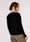  Button Detail Jumper, Black, large