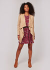 Suedette Waterfall Jacket, Stone, large