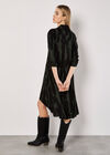 Abstract Lines Shirt Midi Dress, Green, large