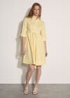 Cotton Stripe Shirt Mini Dress, Yellow, large
