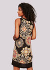 Mandala Solid Border Shift Dress, Black, large