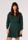 Wrap Shirt Mini Dress, Green, large