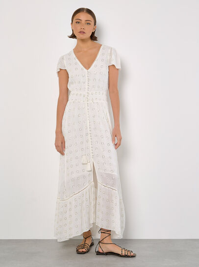 Embroidered Sequin Maxi Dress