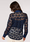 Lace Shirt, Navy, large
