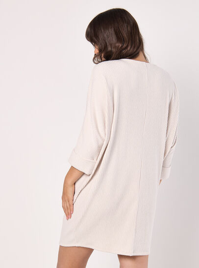 Ribbed Knit Cocoon Mini Dress