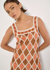 Diamond Crochet Mini Dress, Coral, large