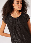 Animal Lurex Jacquard Top, Black, large