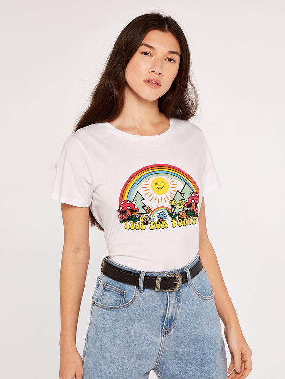 Live For Today T-Shirt, White, large