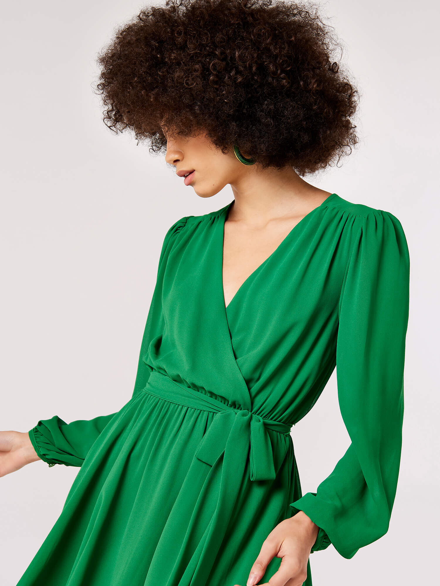 Chiffon Wrap Mini Dress