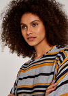 Striped Poncho Top, Mustard, large