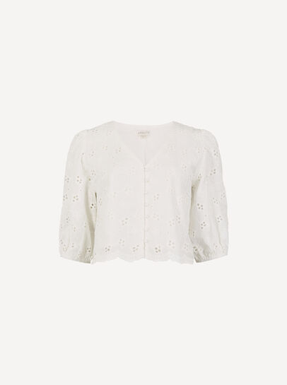 Cotton Broderie Anglaise Floral Top