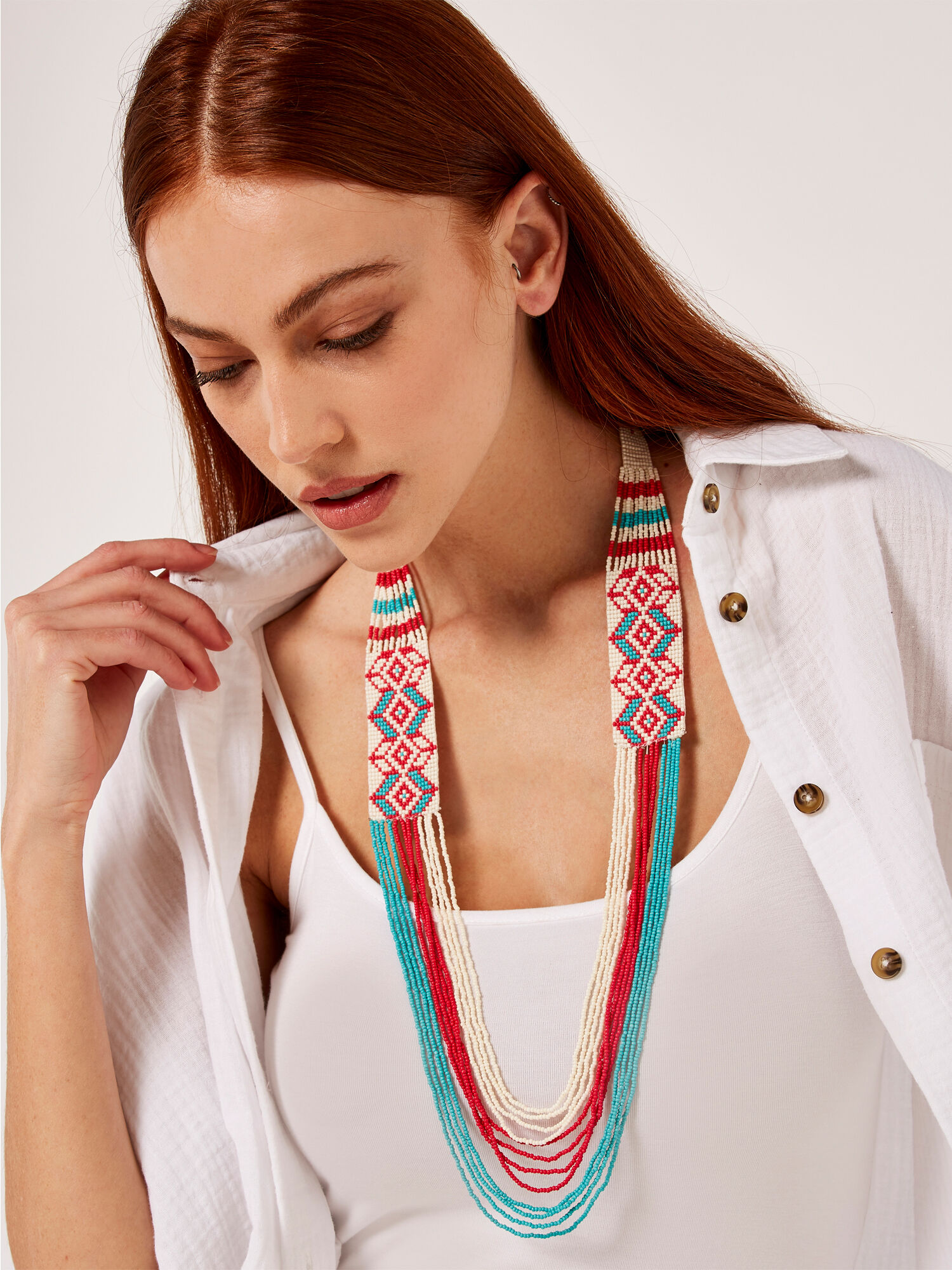 Long string necklace clearance